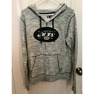 NFL Team Apparel New York Jets Women's Space Dye Green Full Zip Hooded L Jacket